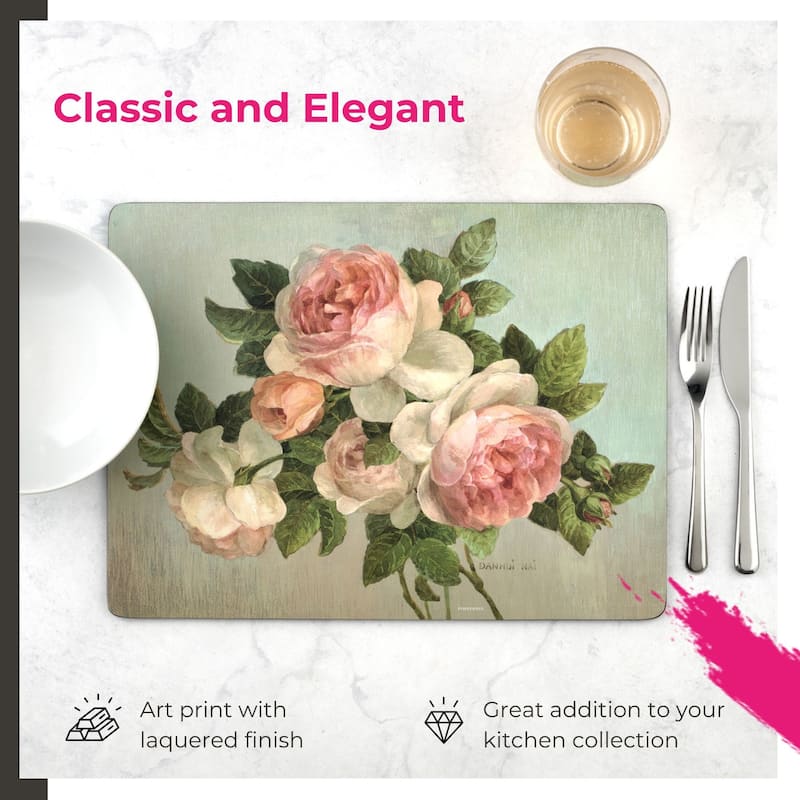 Pimpernel Set of 4 Antique Roses Collection Placemats - 11.7 in x 15.7 in