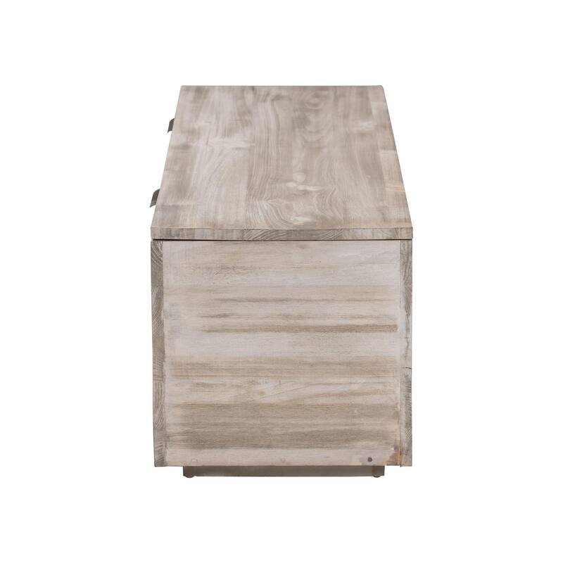 Alvaro Wood Storage Trunk with Hinged Lid - Rectangular Blanket Chest and Bedroom Bench with Spacious Interior