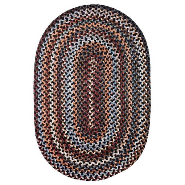 slide 13 of 32, Rhody Rug Augusta Space-dye Wool Braided Rug Black Rock 10' x 13' Oval