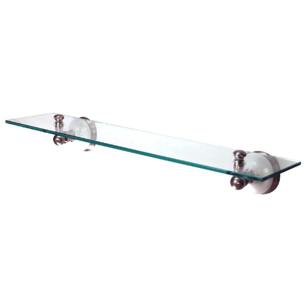 Kingston Brass Brushed Nickel Glass Bathroom Shelf - Grey