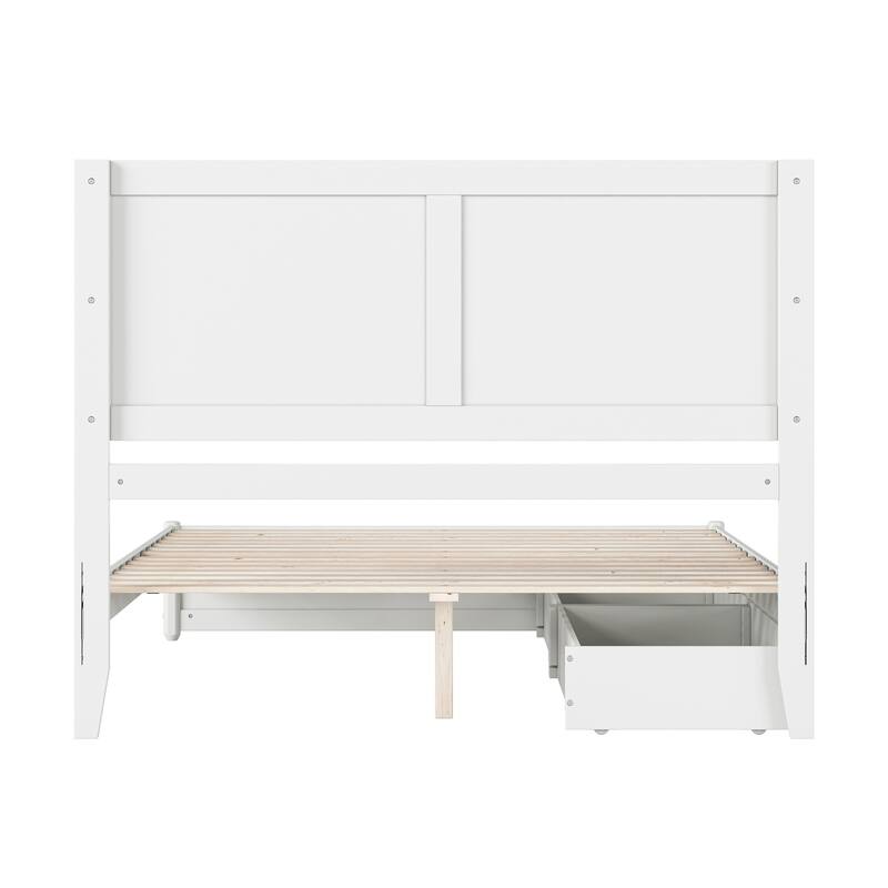 Clayton Platform Bed with Panel Footboard and Storage Drawers