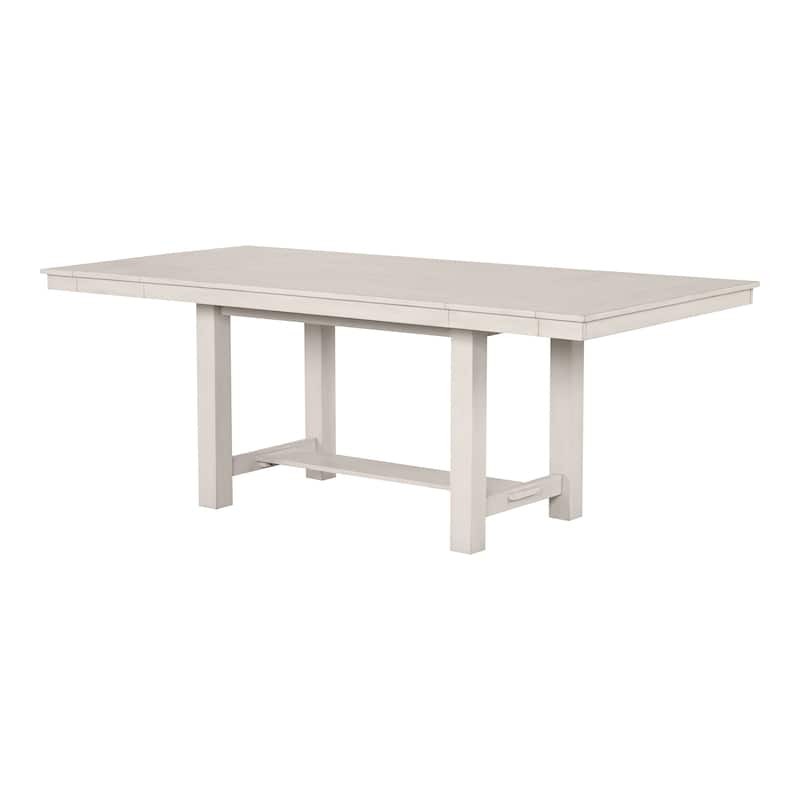 Furniture of America Hesnly Farmhouse Rustic White Oak Wood 84-inch Extendable Dining Table