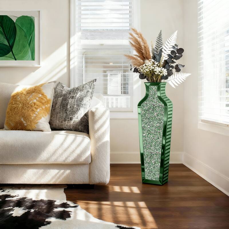 Glass Floor Vase Crystal Home Decor