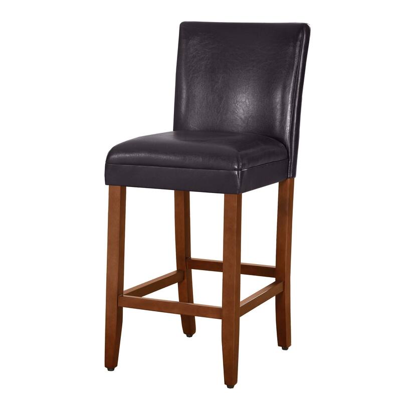 29-inch Luxury Brown Faux Leather Barstool