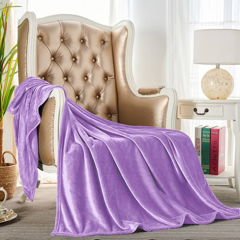 Microlight Ultra Soft Plush Throw Blanket - Solid Violet