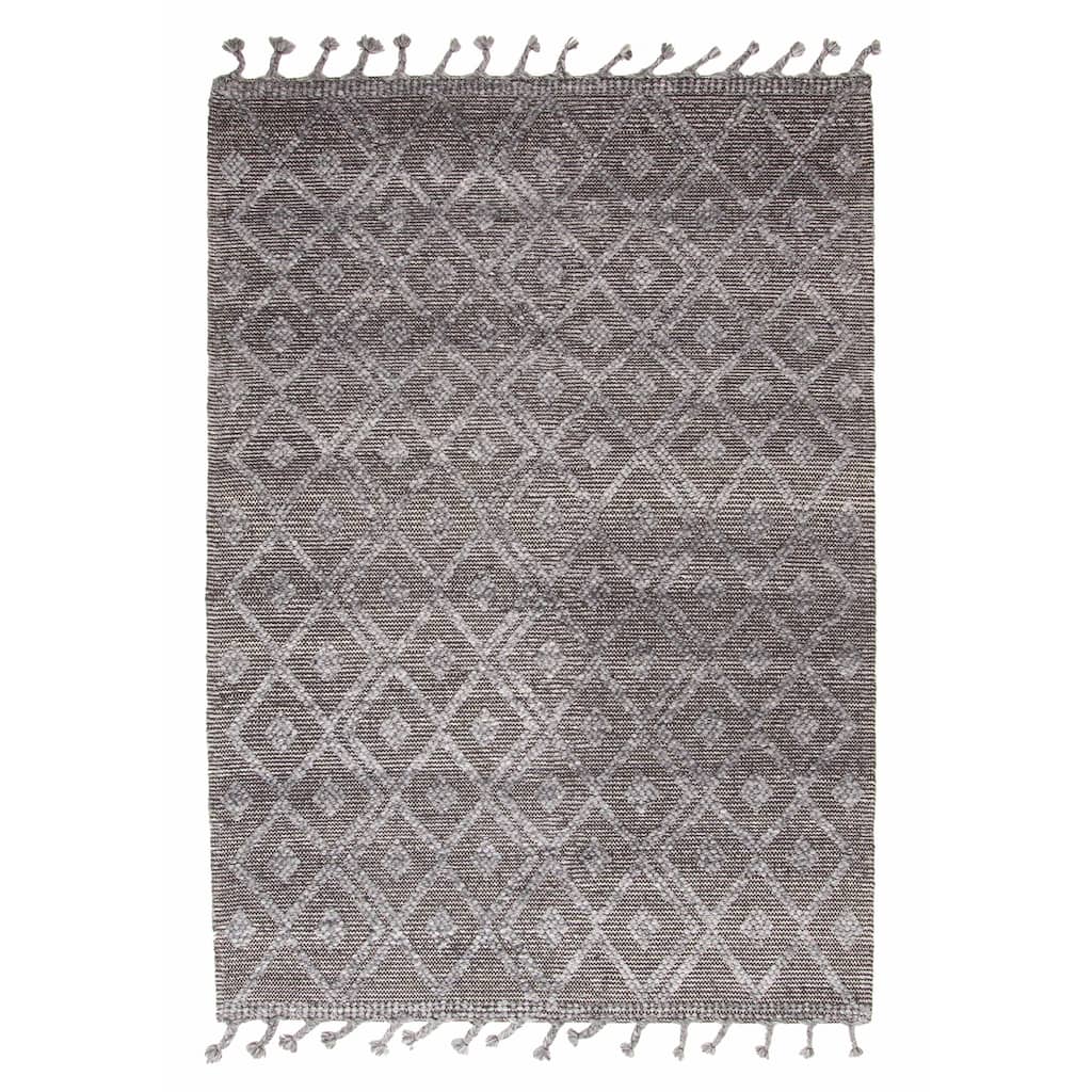 ECARPETGALLERY Braid weave Sienna Black Wool Rug - 5'1 x 7'3