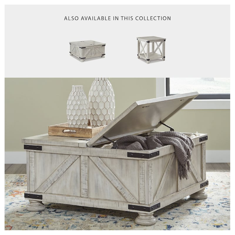 Signature Design by Ashley  Carynhurst Cocktail Table with Storage - 36"W x 36"D x 18"H
