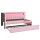 preview thumbnail 23 of 23, 2 Color Twin Bed with USB Ports and LED Belt, LED Design Platform Bed with Trundle