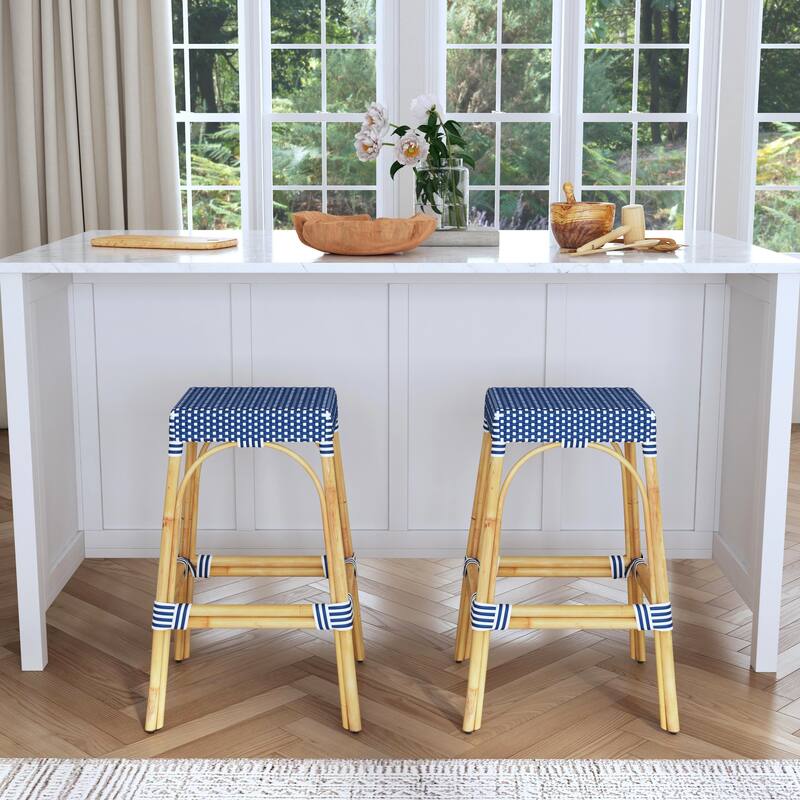 Robias Rectangular Rattan 30" Bar Stool