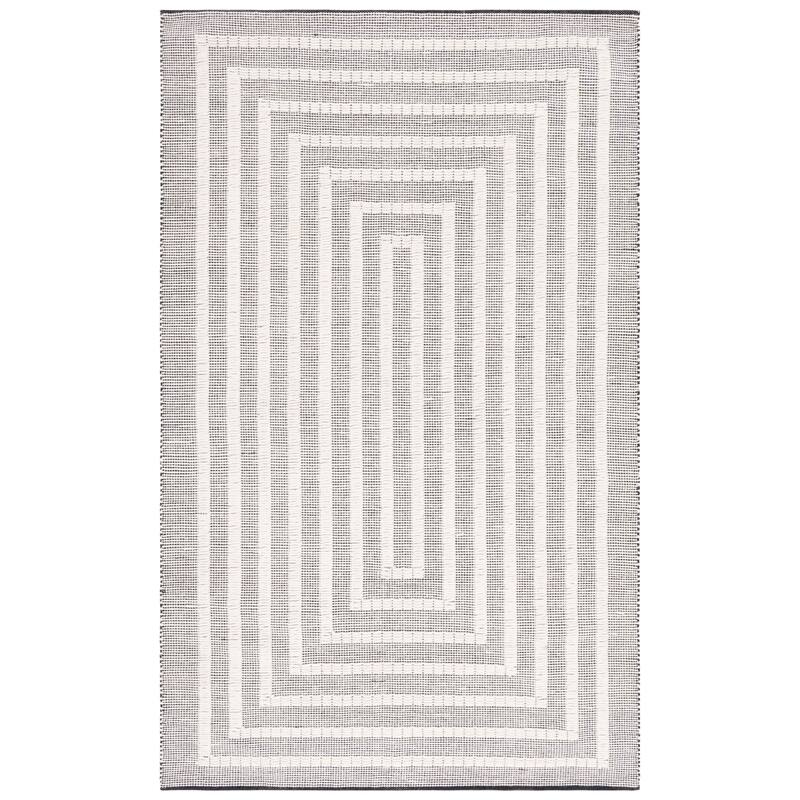 SAFAVIEH Handmade Natura Sabahat Wool Rug - 6' Square - Black/Ivory