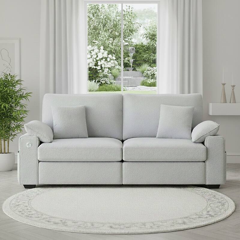 Modern Loveseat Sofa with USB Charging & Removable Covers