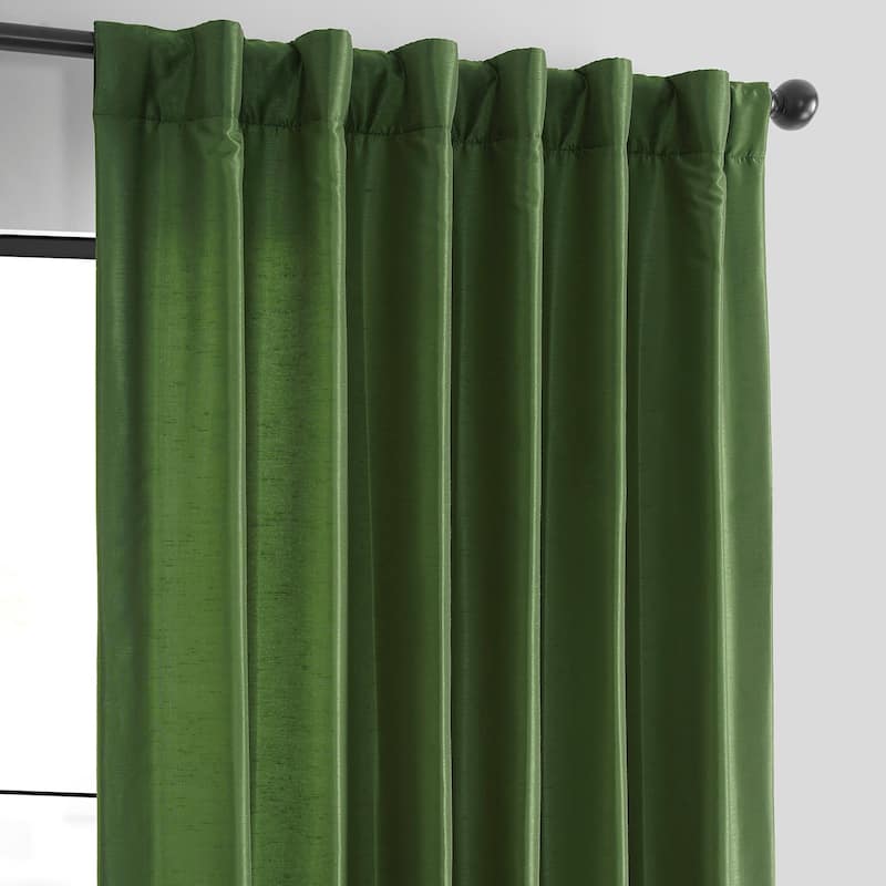 Exclusive Fabrics Vintage Textured Faux Dupioni Silk Room Darkening Curtains (1 Panel)