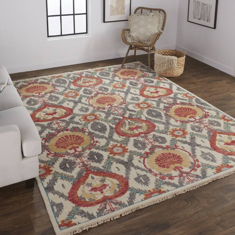 Yuzi Floral Stain Resistant Soft Area Rug By HomeRoots - 2' x 3'