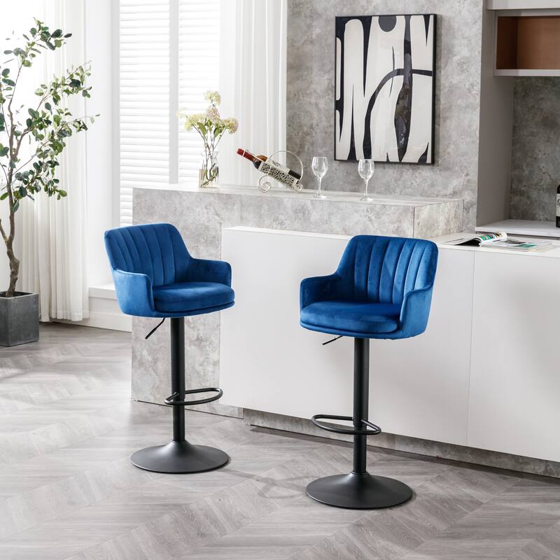 Bar Stools Set of 2,Adjustable Barstools with Back and Footrest, Counter Height Bar Chairs for Kitchen,Pub