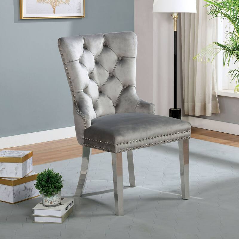Lemm Contemporary Grey Metal 5-Piece Dining Table Setby Furniture of America