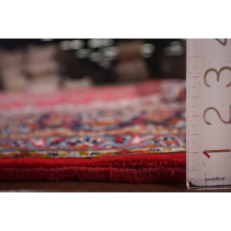 Red Kashan Turkish Area Rug Machine Made Bedroom Carpet - 9'9" x 12'0"