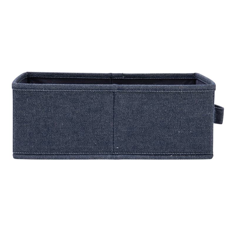 Household Essentials Collapsible Cotton Blend Rectangular Storage Drawer with Handle - 11.5"L x 7.3"W x 4.3"H