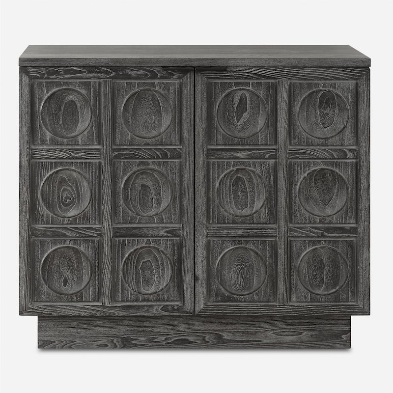 2-Door Storage Cabinet - 39.5" - Ebony Stained Finish