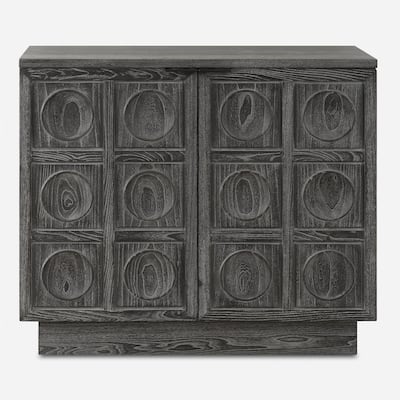 2-Door Storage Cabinet - 39.5" - Ebony Stained Finish