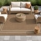 preview thumbnail 81 of 98, World Rug Gallery Border Indoor/Outdoor Flat Woven Area Rug 7' 10" x 10' - Sand