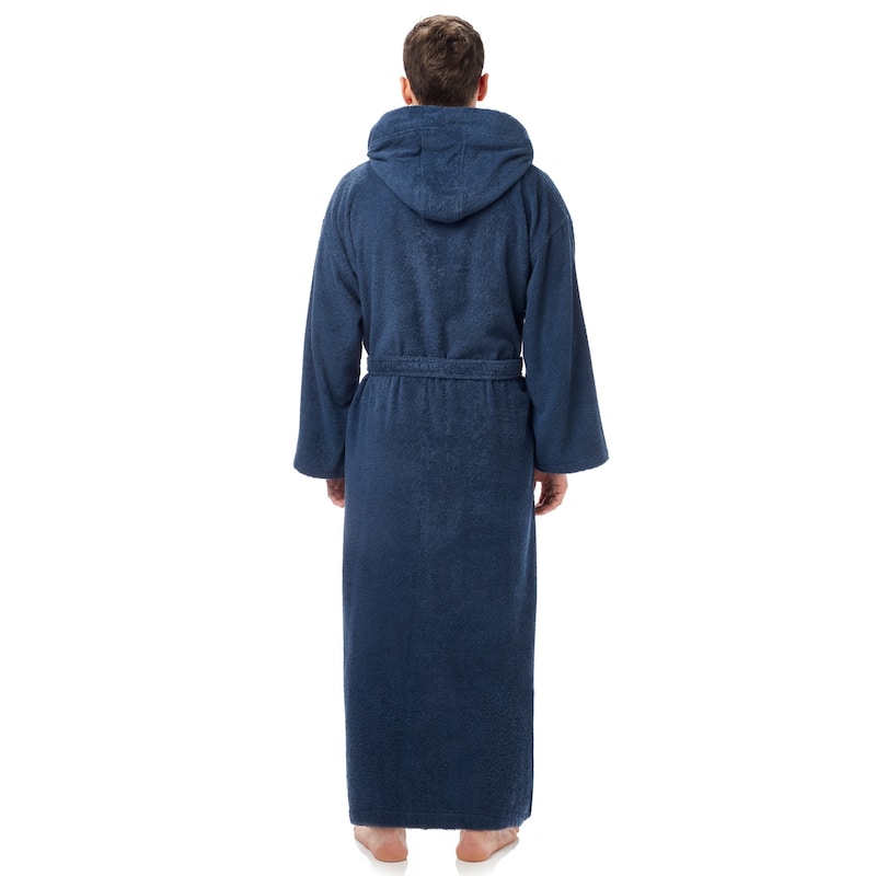 Men's Long Turkish Cotton Hooded Bathrobe