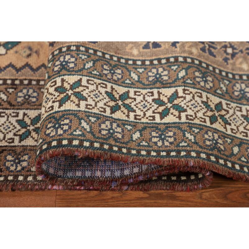 Tribal Geometric Bakhtiari Persian Vintage Rug Handmade Wool Carpet - 5'3" x 9'10"