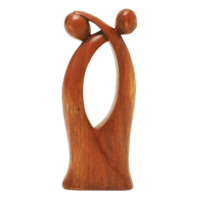 Novica Handmade Wedding Embrace Wood Sculpture