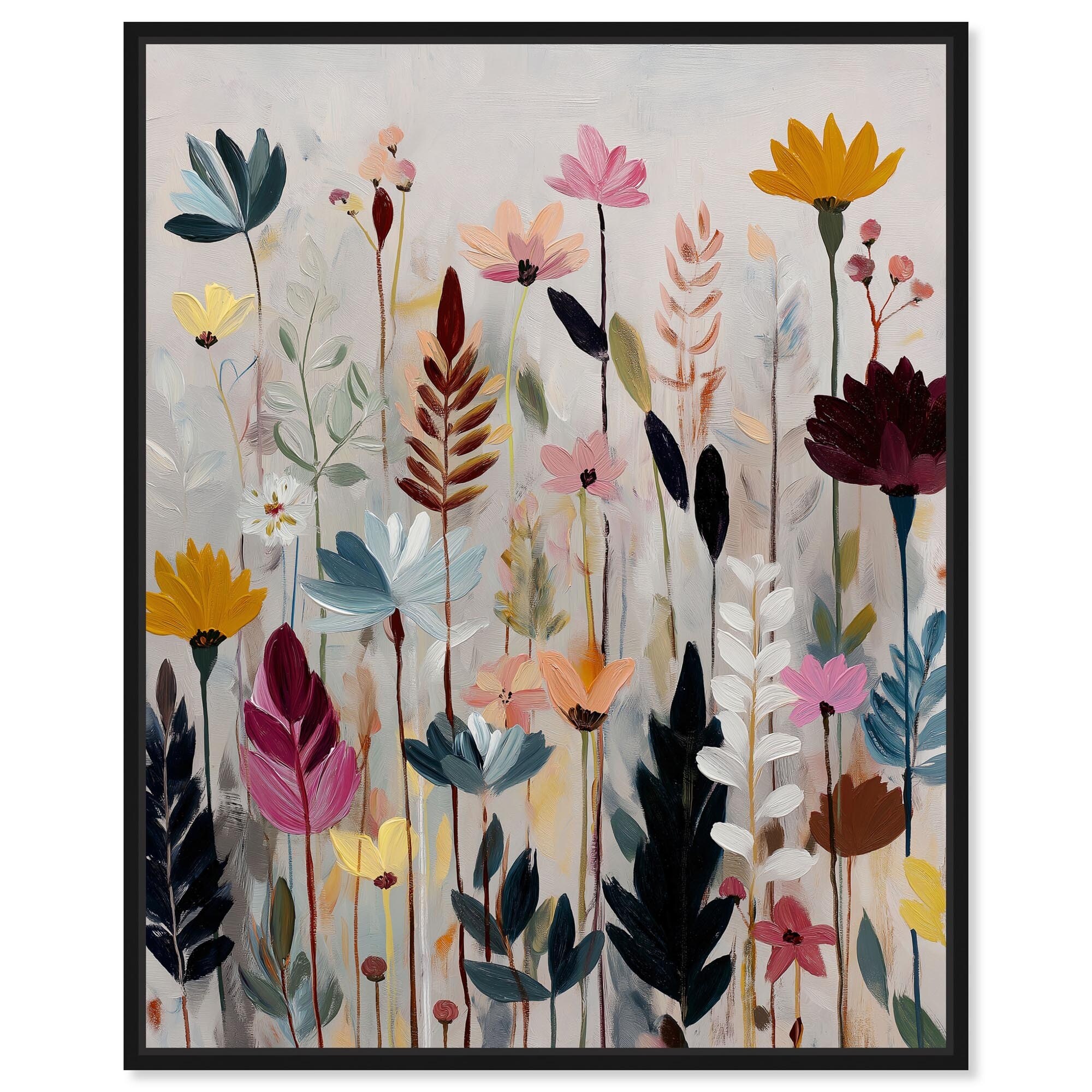 Wild Folk I Floral Decor Framed Canvas Print by Art Remedy