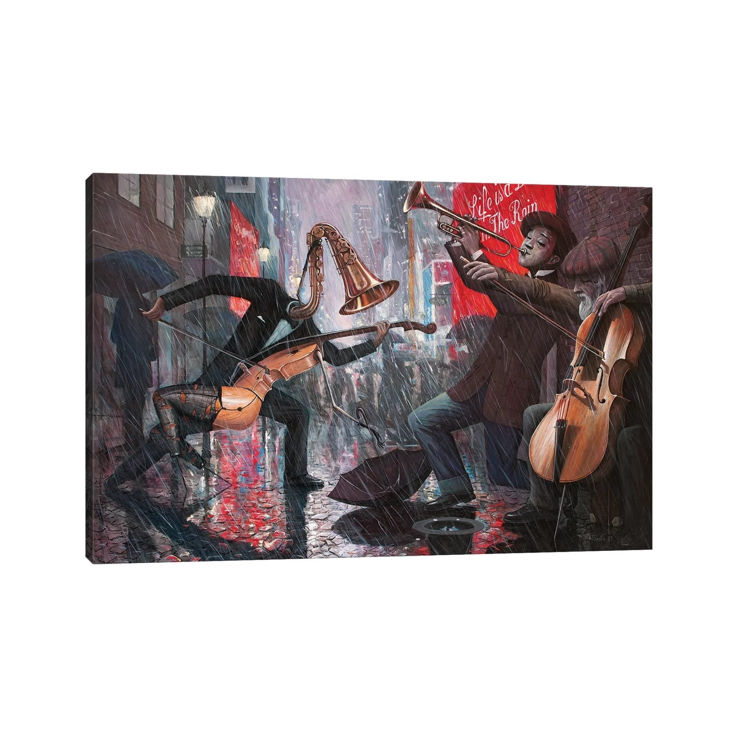 iCanvas "Life Is A Dance In The Rain V" by Adrian Borda Canvas Print