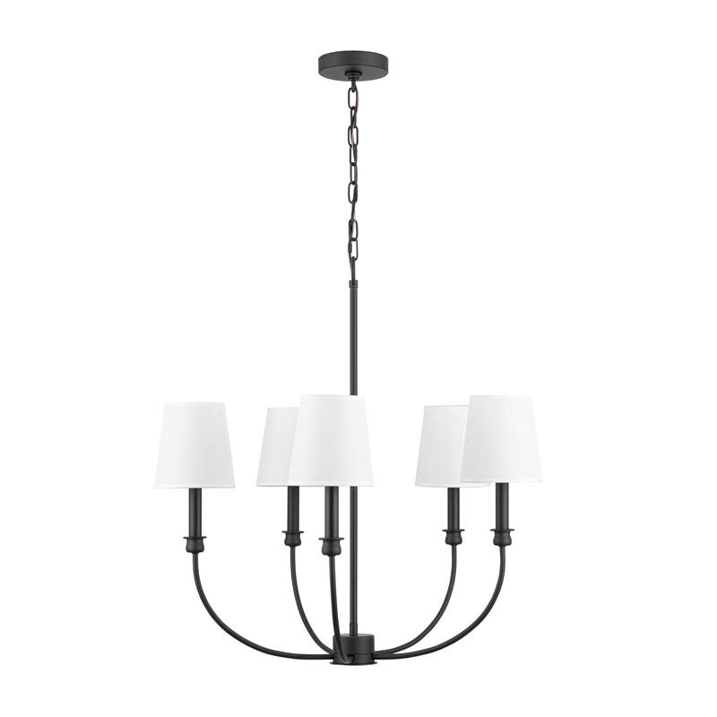 Prominence Home Billet 5-Light Chandelier with Fabric Shades