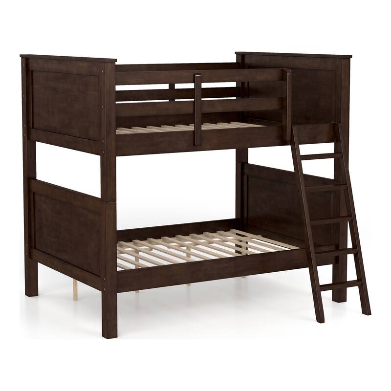 Dylan Transitional Walnut Solid Wood Convertible Bunk Bed by Furniture of America