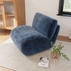 preview thumbnail 31 of 35, UIXE 33" Swivel Upholstered Aceent Chair Comfy Slipper Chair Navy