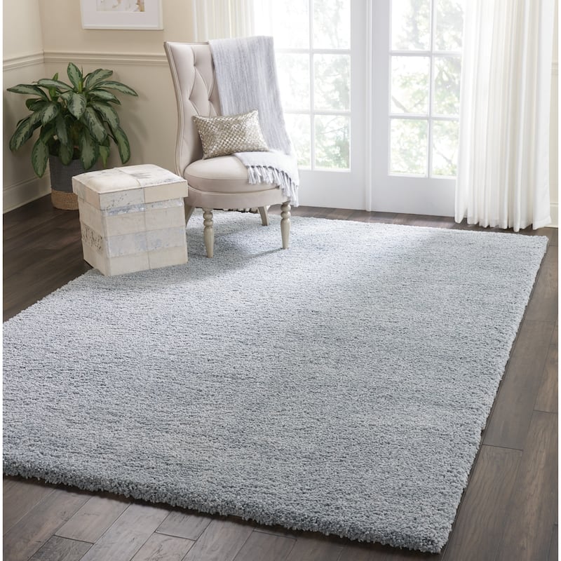 Nourison Malibu Shag Modern Plush Solid Area Rug