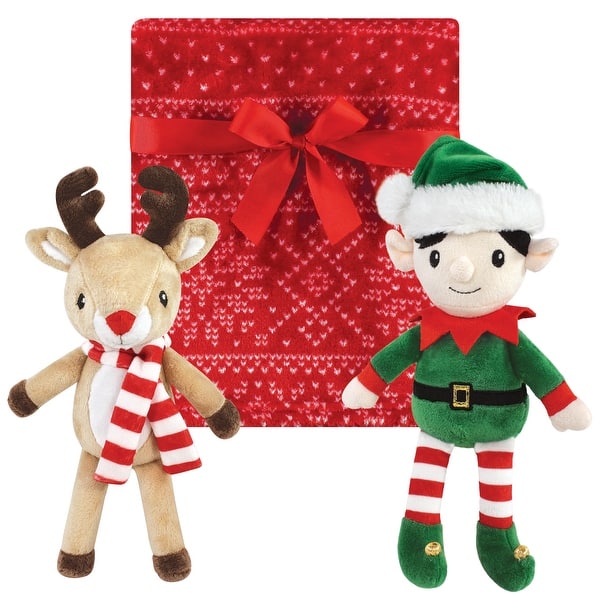 slide 1 of 1, Hudson Baby Unisex Baby Plush Blanket with Toy, Rudolph And Elf, One Size - Rudolph And Elf - One Size One Size - Rudolph And Elf