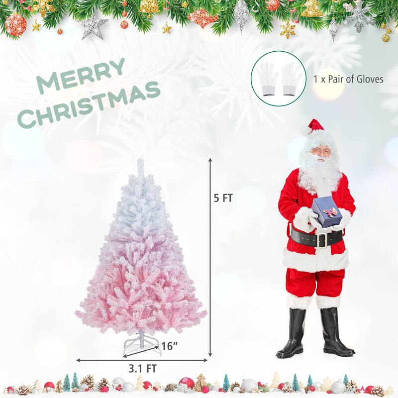 Costway 5/6/7/8 FT Artificial Christmas Tree with 456/820/1264/1774 - See Details