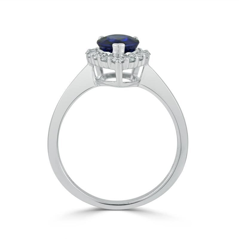 Auriya 18k Gold 1 1/3ct Pear-cut Sapphire Halo Diamond Ring 1/3ct TDW