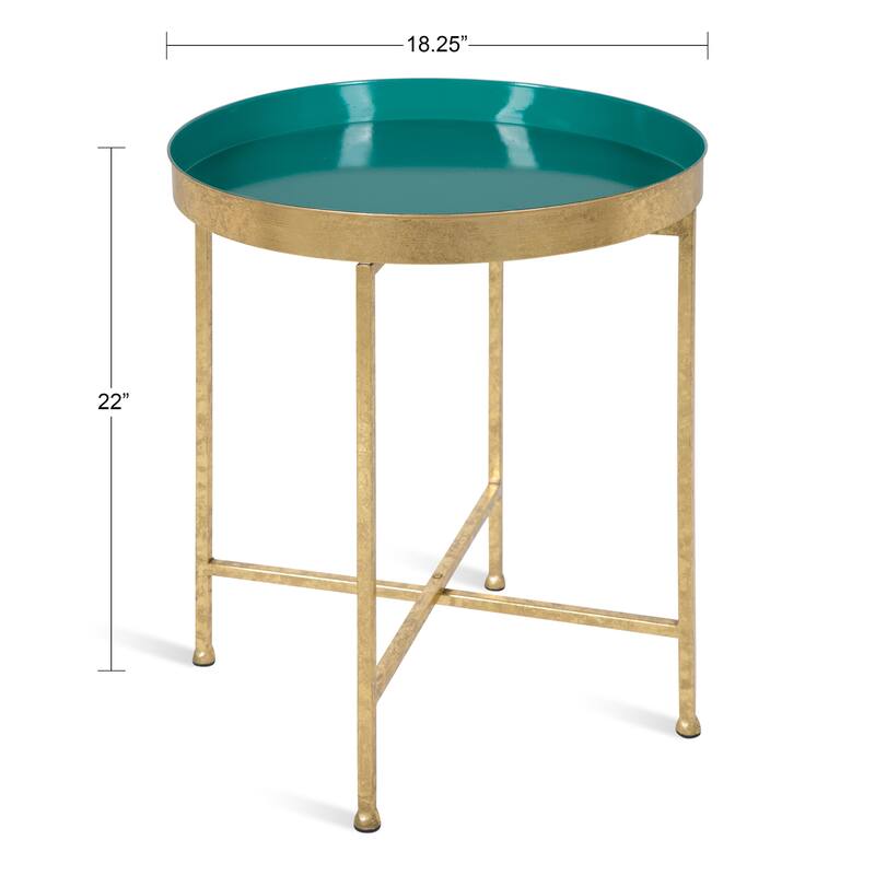 Kate and Laurel Celia Round Metal Side Table - 18.25x18.25x22