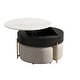 preview thumbnail 16 of 17, 31.5'' Modern Round Lift-Top Coffee Table Set with Storage & 3 Ottomans