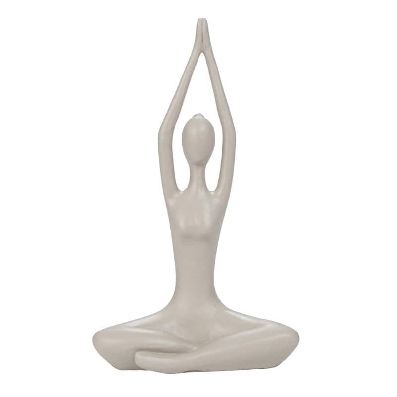 Yoga Figure and Glass Votive Candle Holder Set, Set of 8 - 12.6"L x 12.6"W x 10.3"H