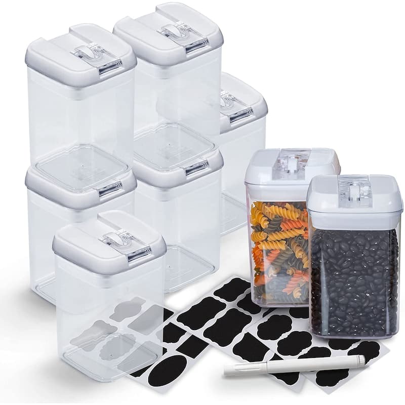 Cheer Collection Set of 8 Uniform Size Airtight Food Storage Containers