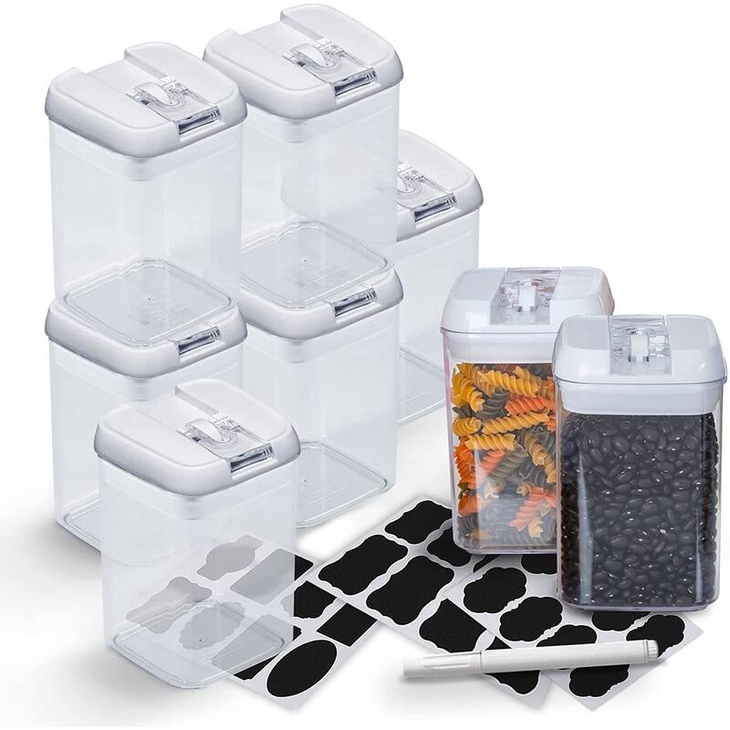 Cheer Collection Set of 8 Uniform Size Airtight Food Storage Containers