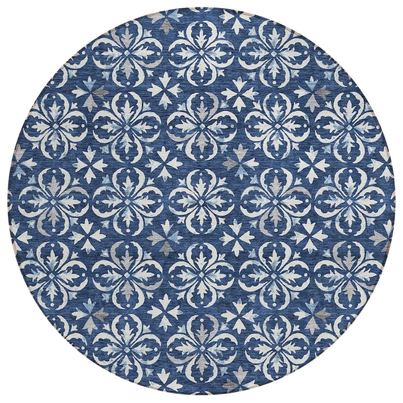 Machine Washable Indoor/ Outdoor Chantille Traditional Medallion Rug