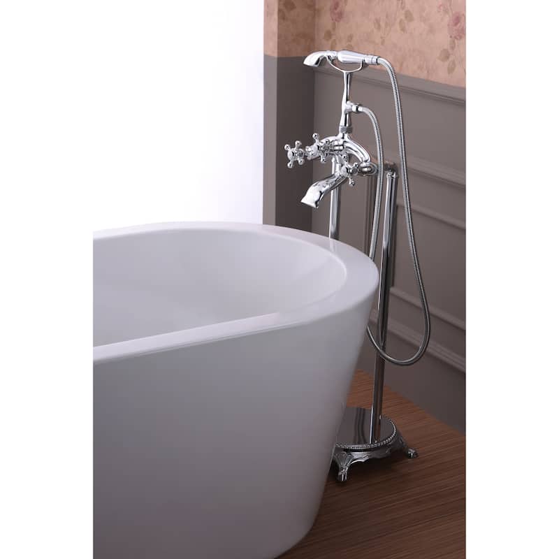 Tugela 3-Handle Clawfoot Tub Faucet with Hand Shower in Chrome