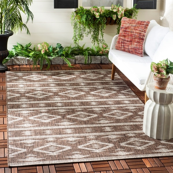 Safavieh Courtyard Jerri Boho Moroccan Indoor/ Outdoor Rug