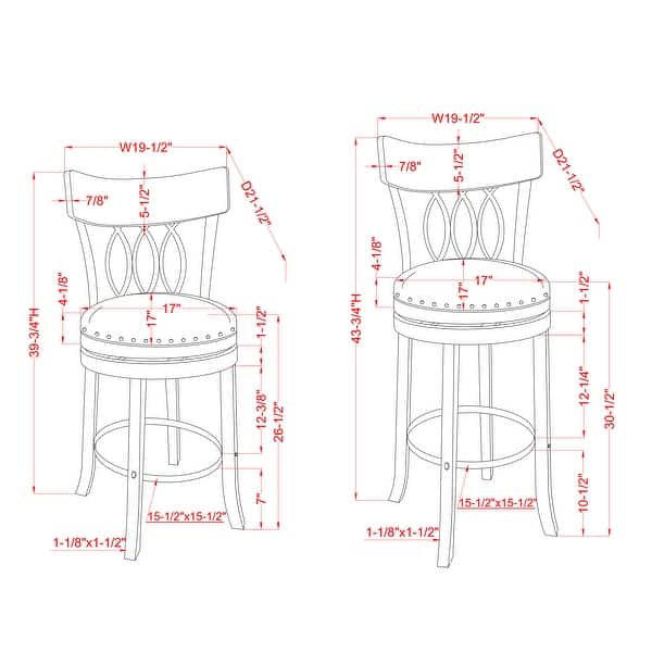 Wynn Contemporary Wood and Fabric Swivel Bar Height Chairs (Set of 2) by Furniture of America
