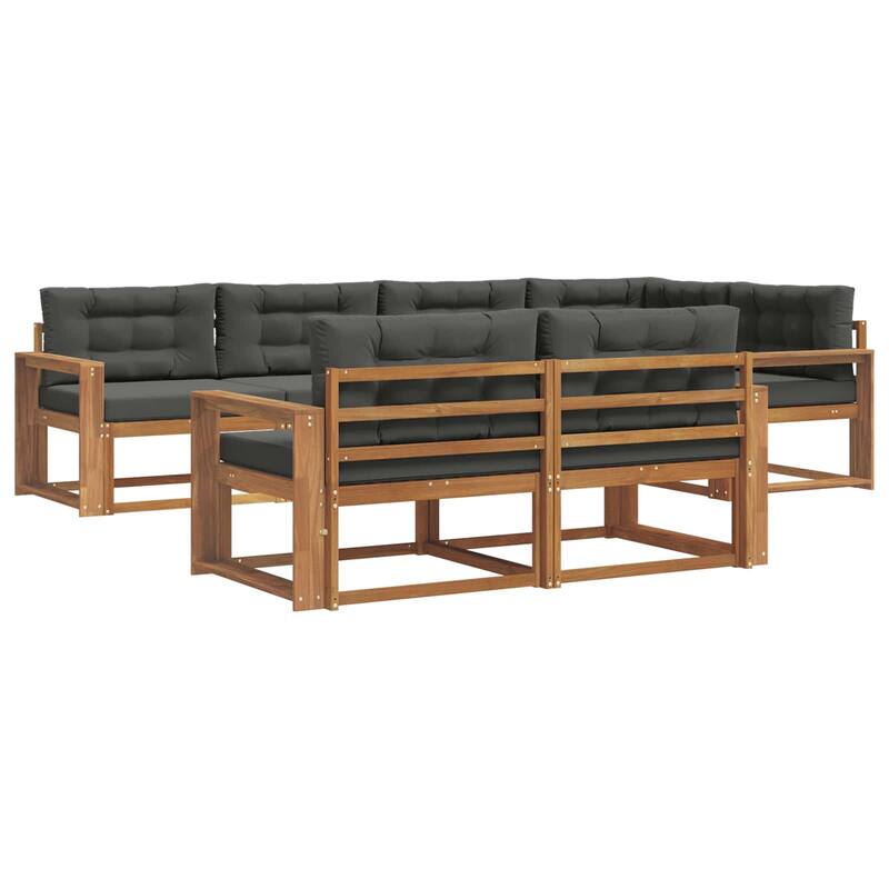 vidaXL Outdoor Sofa Set with Cushion 7 pcs Natural and Anthracite
