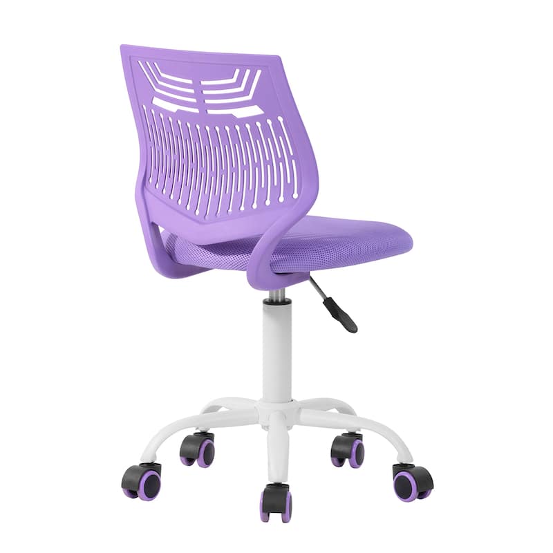 HomyLin Plastic Mesh Adjustable Armless Desk Chair with Rolling Wheels