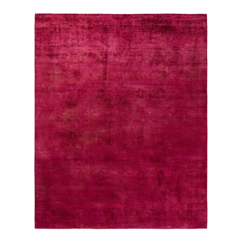 Overdyed, One-of-a-Kind Hand-Knotted Area Rug - Red - 8' 2" x 9' 10"