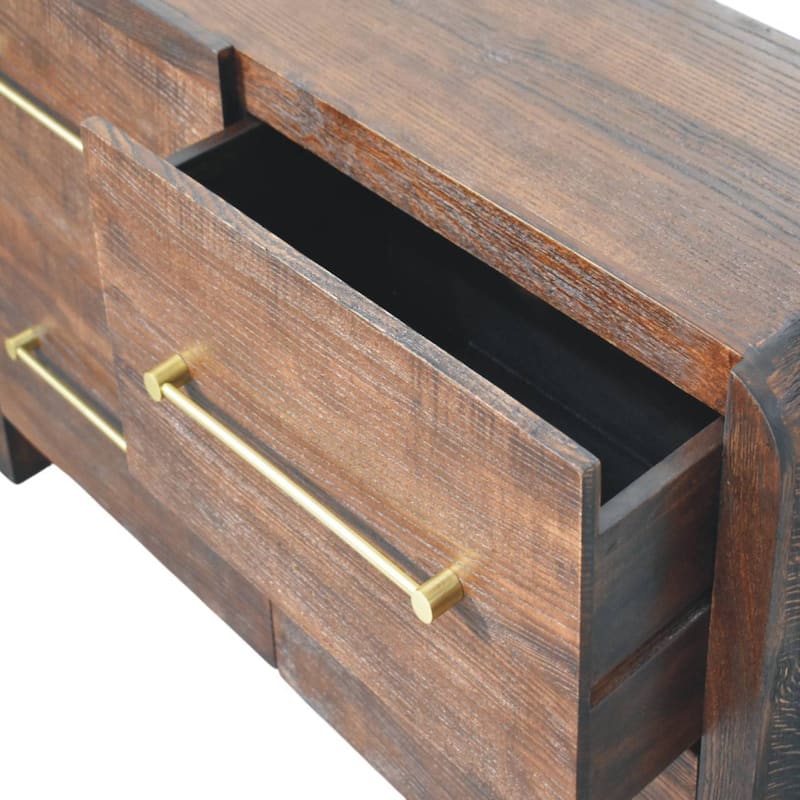 Artisan Furniture Solid Wood Copenhagen 4-Drawer Chest in Smoked Oak