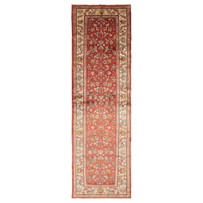ECARPETGALLERY Hand-knotted Andelz Red Wool Rug - 2' 11" x 9' 9"
